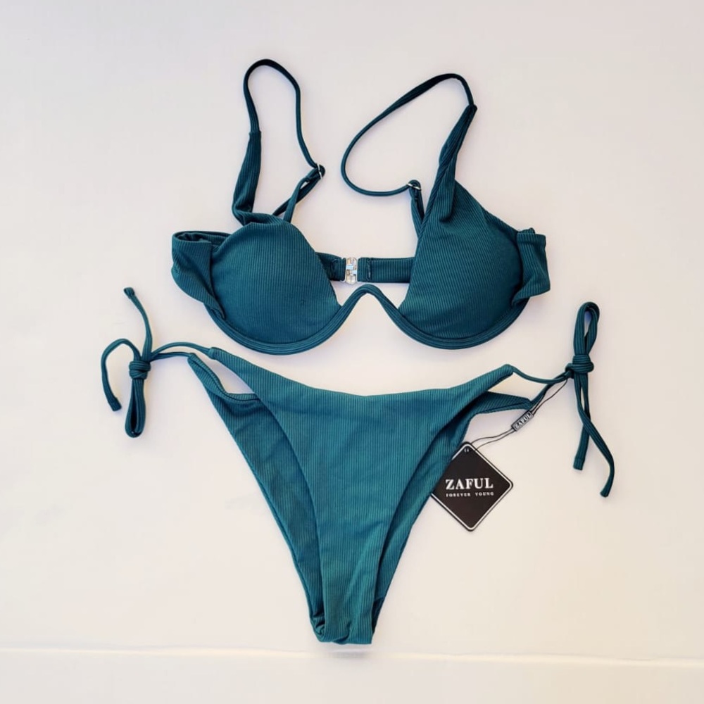ZAFUL Textured Underwire Bikini Swimsuit Size M